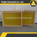 Mating beehive pine wooden frame with foundation